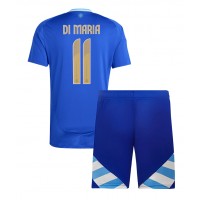 Echipament fotbal Argentina Angel Di Maria #11 Tricou Deplasare Copa America 2024 pentru copii maneca scurta (+ Pantaloni scurti)